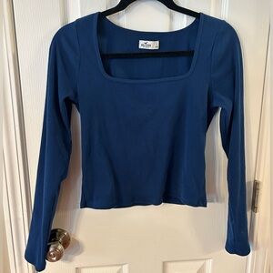 Hollister | Cropped Blue Long Sleeved Shirt